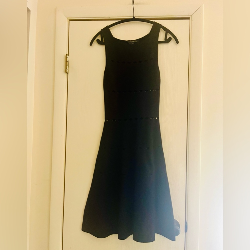 French Connection Knit 90s Gilmore Girls Fitted Fit Flare Sexy LBD Dress Xs